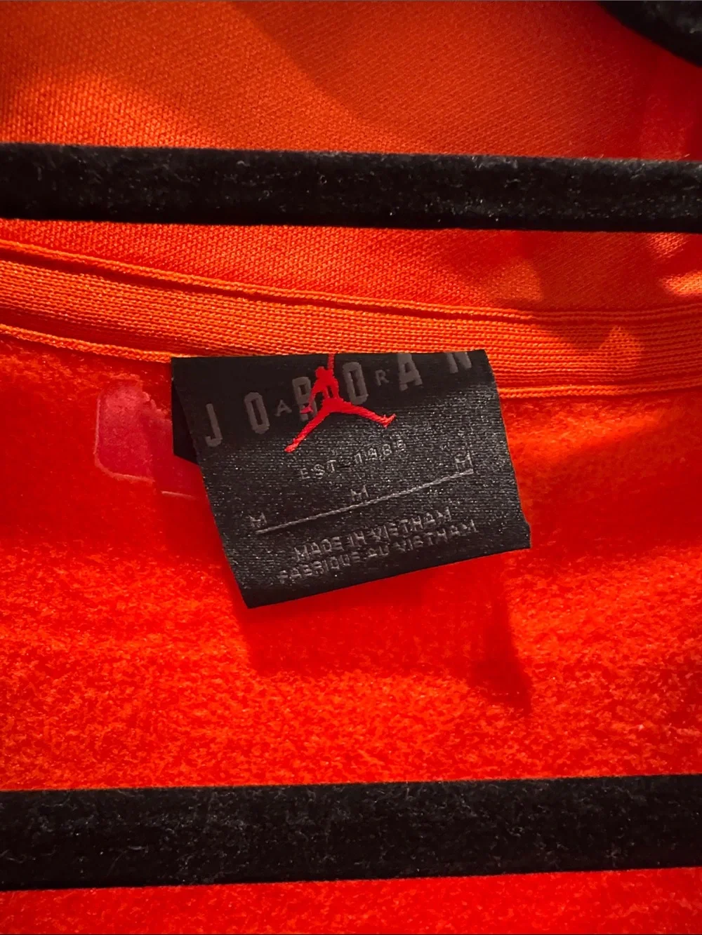 Jordan Men's Orange Quarter-Zip Pullover with Blue Jumpman & Team Patch